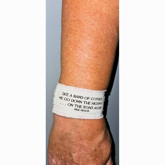 Willie Nelson On The Road Again Cuff Bracelet Gypsy Country Western Music Lyrics - Picture 3 of 8